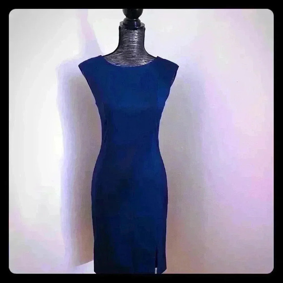 ICÔNE EXCLUSIVITY SIMONS BLUE CREPE DRESS From SIMONS.SIZE  SMALL - Picture 5 of 10